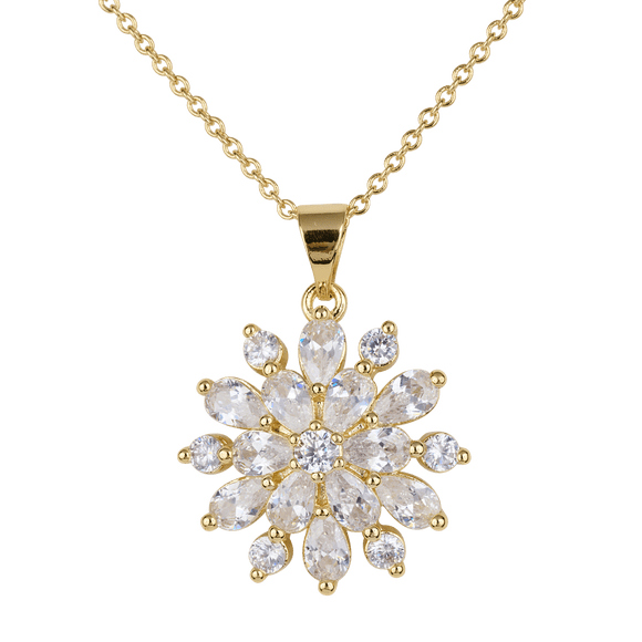 Collar para Mujer Oro 14k LuckyLy, con Zirconia Cúbica, Modelo Gia dorado UNITALLA