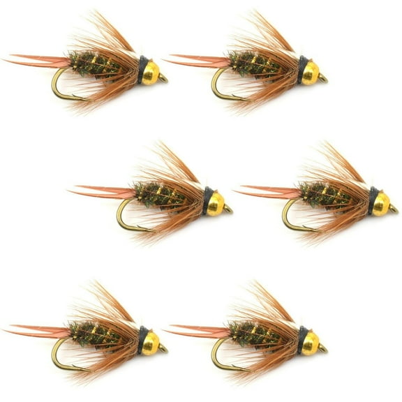 The Fly Fishing Place Bead Head Prince Nymph Fly Fishing Flies - Set of 6 Flies Hook Size 10