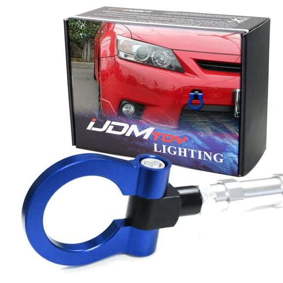 JDM Blue Track Racing Style Tow Hook Ring For Scion 2011-2013 tC, 2004-2015 xB/bB, Made of Lightweight Aluminum