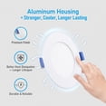 thumbnail image 3 of 4 Pack 4" LED Recessed Light with J-Box, CRI90, Ultra Thin Panel, 3000K Warm White, 9W 810LM Dimmable LED Downlight, 3 of 6
