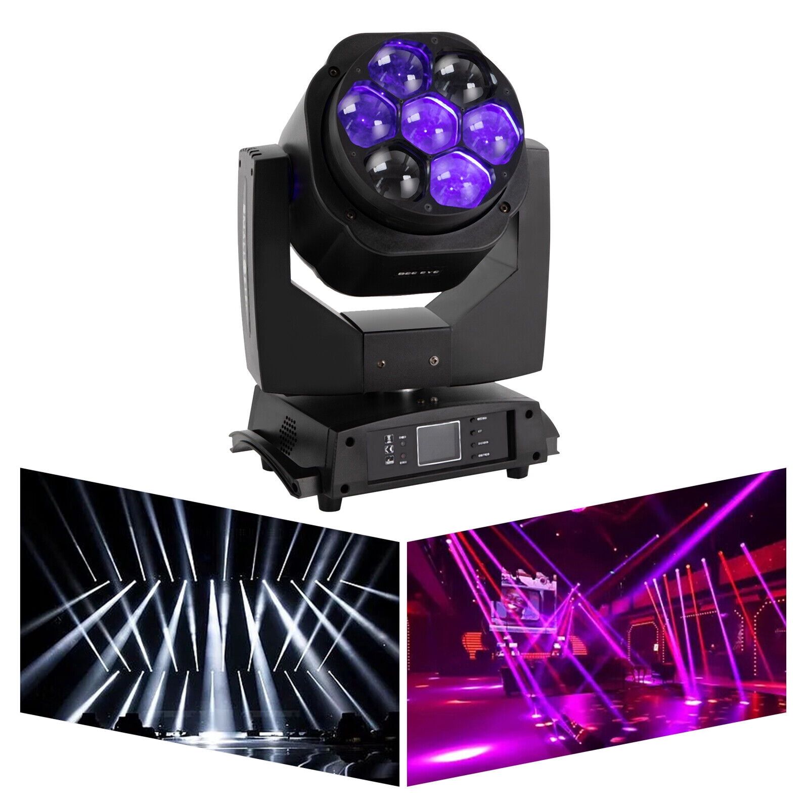 7x15W Stage Light RGBW DMX Moving Head Light Laser Bee-Eye Beam Effect Disco Lighting