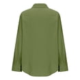 thumbnail image 5 of ManxiVoo Breathable Cotton Linen Shirt for Women Classic Button Down Blouse 3/4 Sleeve Top for Business Casual and Weekend Outfits XXXL Size Army Green, 5 of 5