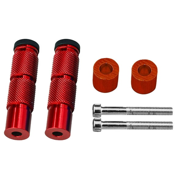 Zehuanyu 1 Set of Anti-slip Footrest Pedal Aluminum Alloy Round Foot Rest Shifter Peg for Motorbike DIY (Red)
