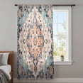 thumbnail image 4 of Orange Blue Sheer Curtains 72 Inches Long, Boho Geometric Middle Century Abstract Western Light Filering Curtains, Breathable Simi Curtain Privacy Drapes for Living Room Bedroom Window Treatment, 4 of 9