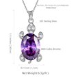 thumbnail image 5 of Juwaliy Turtle Necklace Amethyst February Birthstone Charm 925 Sterling Silver Purple Pendant Jewelry Women Daughter Wife Mother Christmas Birthday Gift for Her, 5 of 9