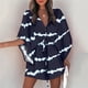 thumbnail image 1 of Summer Casual Boho Dresses Women's Flora Printed Batwing Sleeve Lace-Up Dress Female Irregular Sexy Beach Mini Dresses VestidosL Gao Jinjia LED, 1 of 2