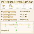 thumbnail image 7 of Heavy Duty Adjustable Curtain Rods for Windows, 1-Inch Diameter Curtain Rod, 32-96 Inches (Bright gold), 7 of 7