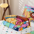 thumbnail image 5 of meiyoeat Rainbow Baseball Zipper Full Size Comforter Sets with Fitted Sheet and 2 Pillowcases for Girls, Waffle Ice Cream Drip Zipper Bedding Set, Polkadot Reversible, 4pcs, 5 of 7
