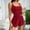 1-Red, variant on Eyelet Pajamas Set for Women Sexy Cami Tops and Shorts Sleepwear Sets 2 Piece Fashion Crochet Hollow Out Outfit