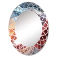 thumbnail image 2 of Designart "Fractal Spiral in Blue, Yellow, and Brown" Abstract Round Wall Mirror - Architecture Oval Printed Decorative Oversized Mirror - Multiple Color Options, 2 of 4