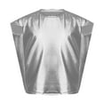 thumbnail image 2 of Doomiva Kids Girls Shiny Hip Hop Street Jazz Dance Shirt Boys Metallic Crew Neck Cap Sleeve Crop Top for Party Silver S, 2 of 6