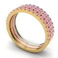 thumbnail image 2 of 1 ct Brilliant Round Cut Simulated Pink Diamond 18K White/Rose/Yellow Gold Stackable Band SZ 4.5, 2 of 6