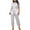 White, variant on Simua Women's Sparkly Sequin 2 Piece Set Crewneck Short Sleeve Top Straight Leg Baggy Trouser Fashion Party Outfits