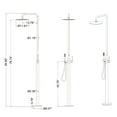 thumbnail image 3 of Outdoor Brushed Nickel Shower Faucet Kit, Exposed Shower Faucet set Rainfall Shower Head Deck Mounted Shower Fixture, 3 of 5