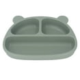 thumbnail image 2 of Plato de silicona suave para niños pequeños, para el hogar, el comedor, con forma de oso de dibujos animados, plato de succión para bebés, para refrigerios, fruta, color verde oliva, plato individual, 2 of 14