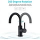 thumbnail image 2 of BRILLAR Grifo de baño giratorio 360 negro mate - Caño alto para baño o cocina pequeña, 2 of 5