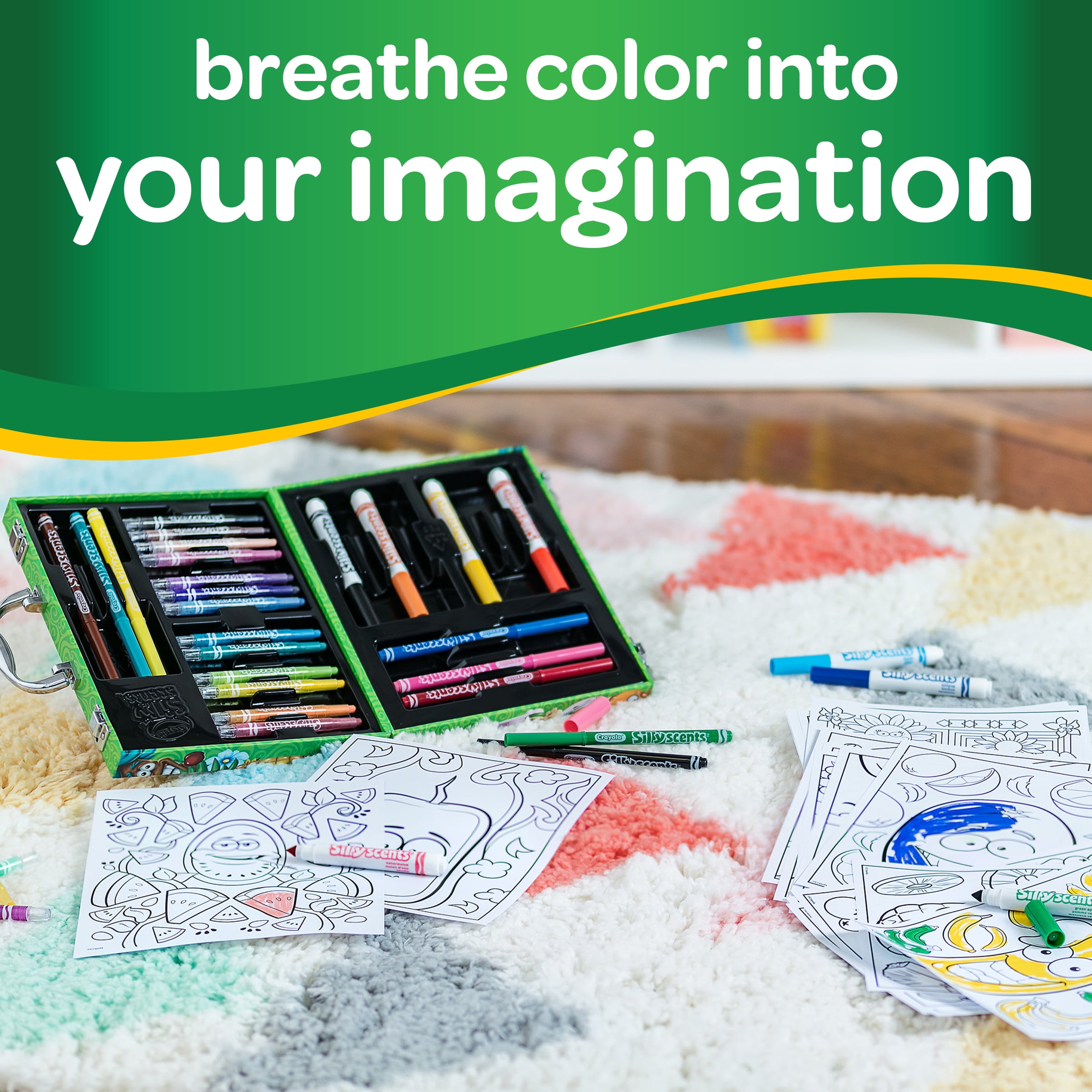 Crayola Silly Scents Mini Inspiration Art Case Coloring Set, Scented School Supplies, Child, 50 Pieces