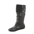 thumbnail image 2 of Zone 80 Women's Faux Leather Zipper Buckle Slouch Casual Flat Heel Mid Calf Round Toe Boots ( Grey, 9), 2 of 2