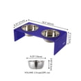 thumbnail image 3 of THE LICKER STORE Keaton 5" Small/Medium Modern Acrylic Rectangular Elevated Pet Feeder with 20oz 2-Stainless Steel Bowls, Purple/Chrome, DBL2000F, 3 of 7