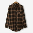 thumbnail image 2 of Women Spring And Autumn Plaid Jacket Cardigan Breasted Single Side Pocket Shirt, 2 of 6