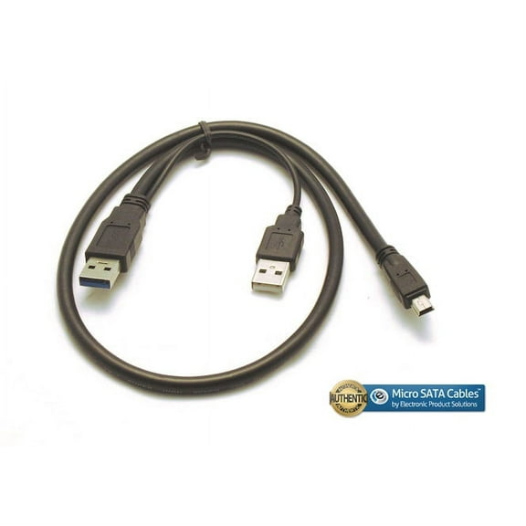 USB 3.0 Y Cable A Male to A Male and 5 Pin Mini