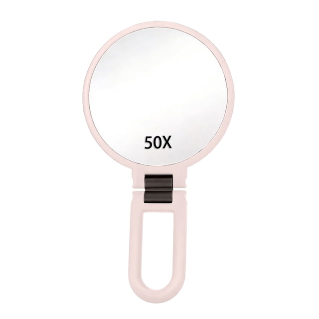 Black Gold 24cm 50X Magnifying Glass 360° Adjustable Handheld Wall Mount Tabletop Double Sided Makeup Mirror for Precise Use