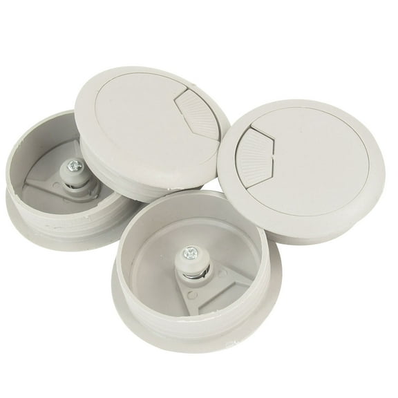 4 Pcs Computer Desk Table Cable Wire Cord 49mm Dia Grommets Gray