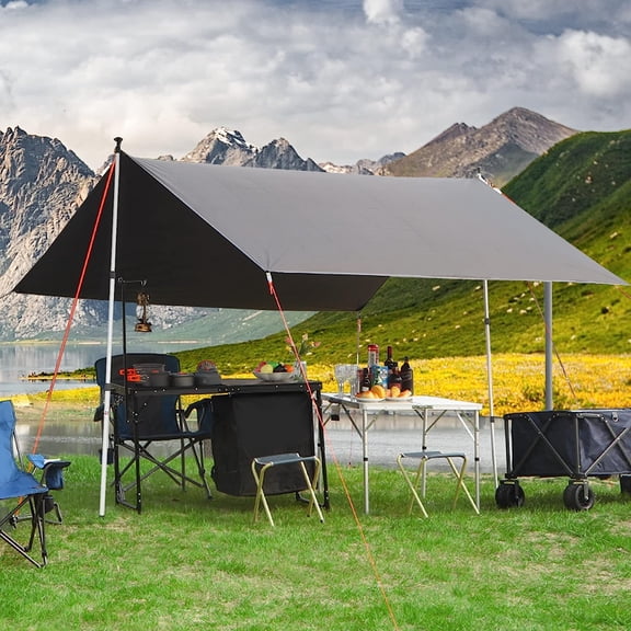 Aluminum Adjustable Camping Tarp Poles Lightweight Tent Footprint for 1-2 Person Tent