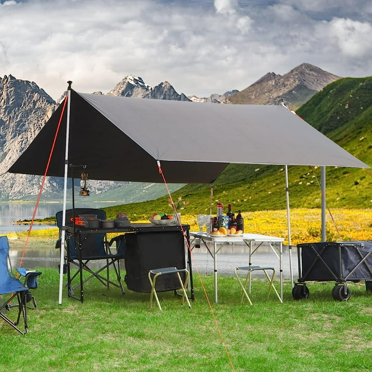 テント・タープ etoiles ZXNYH Aluminum Adjustable Camping Tarp Poles, Set of 2, 74.8in to
