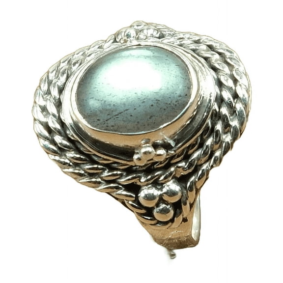 Natural Labradorite Gemstone 925 Sterling Silver Handmade Design Ring Gift Jewelry for Women
