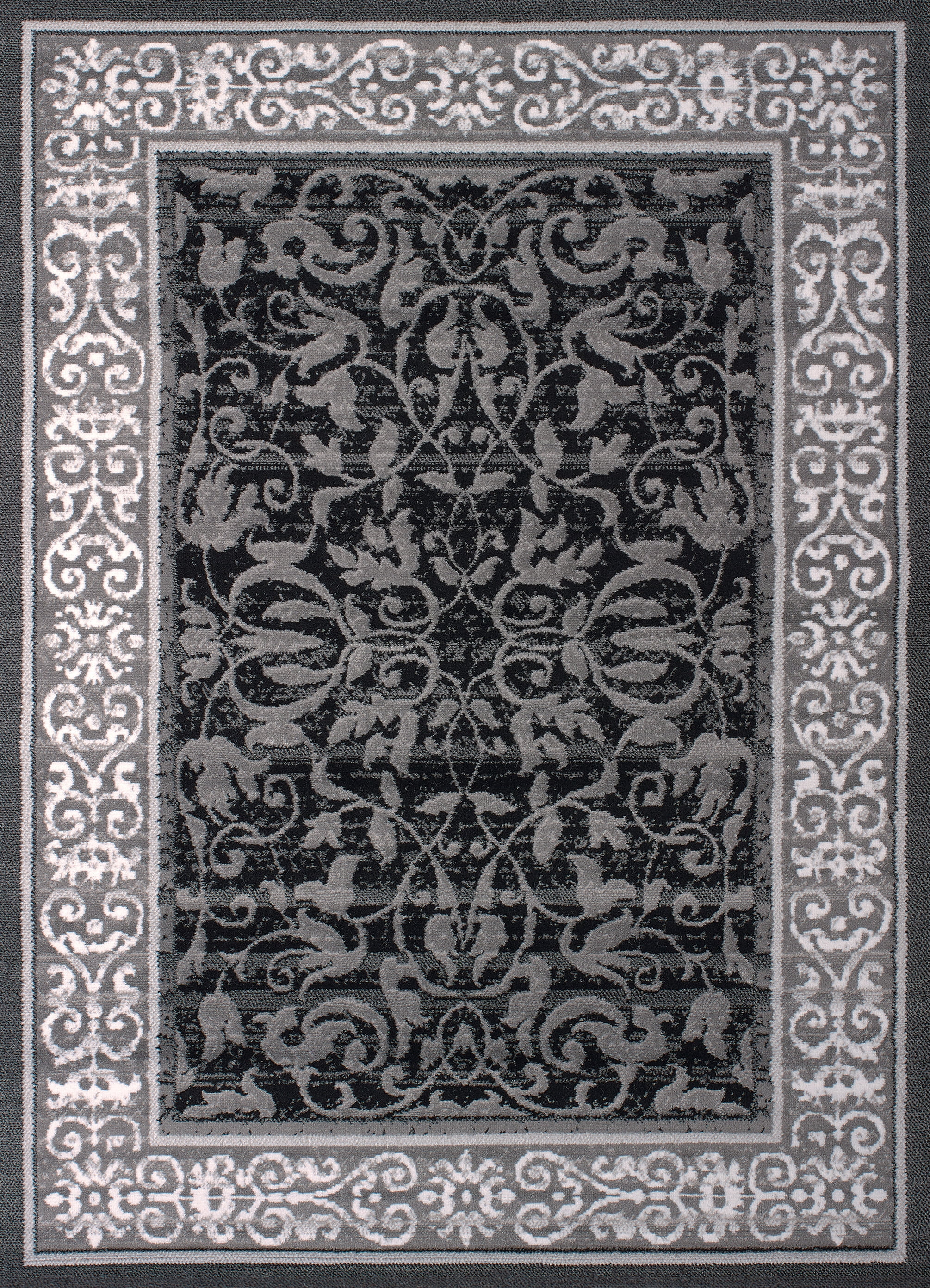 United Weavers Plaza Genevieve Runner Rug, Bordered Pattern, Grey, 2'3 X 7'2"