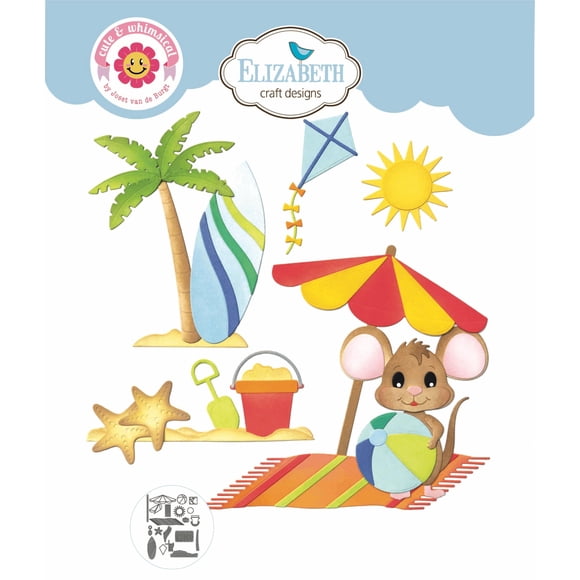 Set de troqueles Elizabeth Craft Designs Beach Scenery de 20 piezas