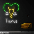 thumbnail image 2 of Glowneon Taurus Heart Neon Sign, Taurus Astrology Horoscope Led Light, 2 of 5