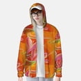 thumbnail image 2 of Kdxio Orange Flower Psychedelic Print Women Men Sun Protection UPF 50+ Jackets Zip Up Long Sleeve Hoodie Hiking Lightweight with Pockets, 2 of 7