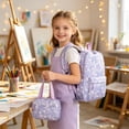 thumbnail image 6 of Back To School Backpack Star Prints Cute Backpack Stationery Pouch Lunch Box Pouch Students Backpacks Three-Piece Set, 6 of 9