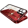 thumbnail image 2 of Lockable Magnetic Case for iPhone 13 Pro Glass Case with Camera Lens Protector Screen Protector Safety Lock 360 Full Body Double Sided Glass Bumper Case Clear Cover, 2 of 7