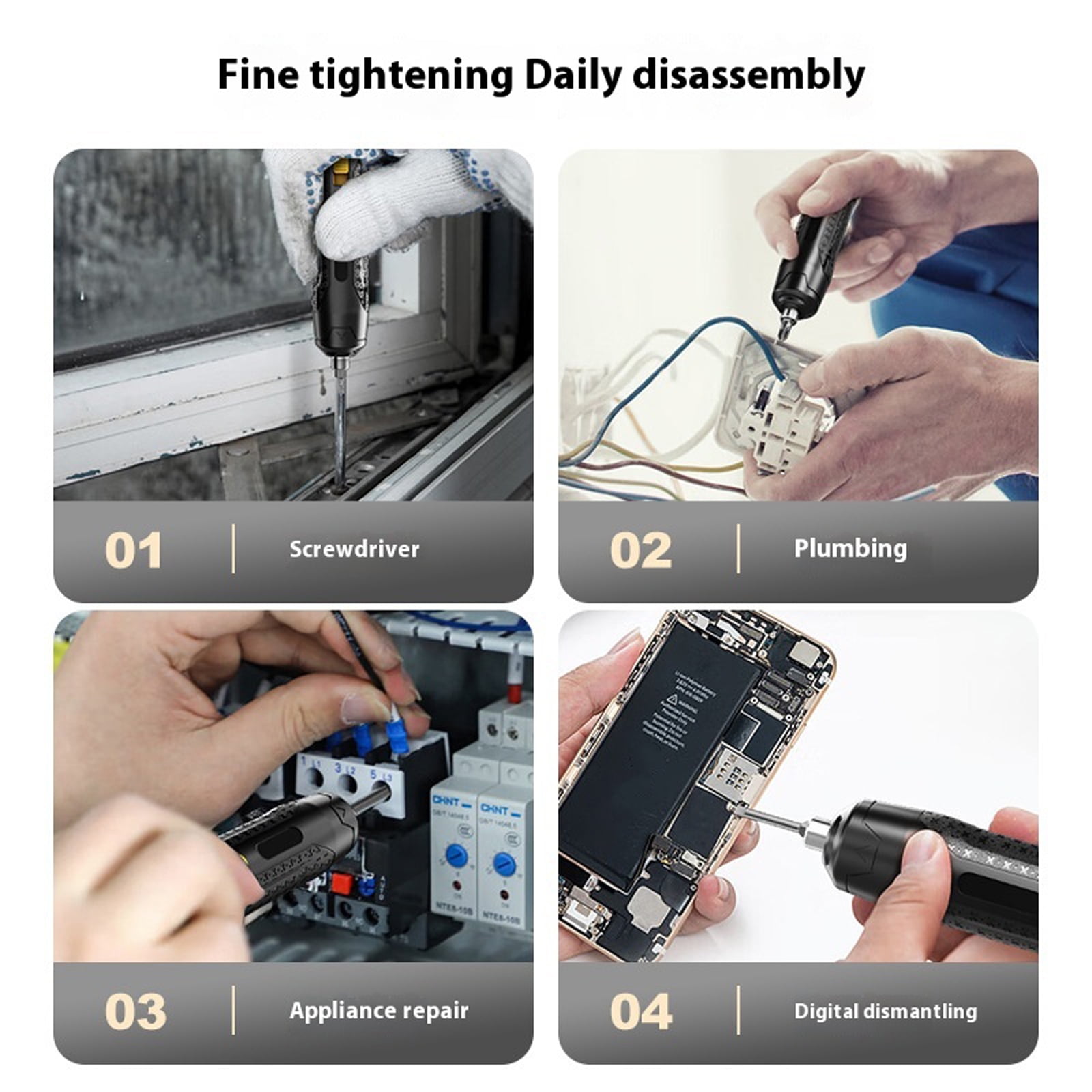 46 in 1 Electric Screwdriver Set 3.7V Screwdriver Rechargeable for Household Repair Accessories for