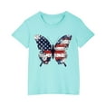 thumbnail image 1 of Vestido Corto de Verano Niños Niños Niñas Camiseta de Algodón Cuello Redondo Lindo Día de la Independencia Imprimir Top, 1 of 7