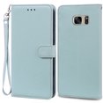 thumbnail image 1 of S7Edge Case For Samsung Galaxy S7 Case Leather Wallet On For Samsung S7 Edge Case Soft Flip Cover For Samsung S7 S 7 Edge Fundas Light Blue -Strap For Samsung S7, 1 of 6