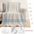 thumbnail image 5 of Blue Striped Blanket Soft Cozy Warm Throw Blanket for Couch, Plush Fuzzy Flannel Fleece Blankets for Sofa, Farmhouse Beige Geometric Minimalist Bed Blankets Lightweight Gifts for Women, 32"x48", 5 of 9