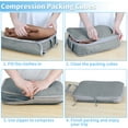 thumbnail image 4 of Koovon Compression Packing Cubes for Suitcase, 6 Set Luggage Packing Organizers Durable Packing Cubes with Laundry Bag and Shoe Bags, Gray, 4 of 9