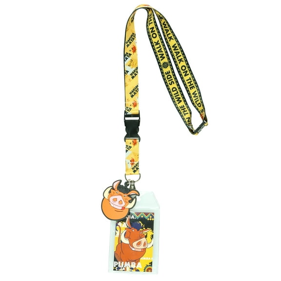 Disney The Lion King Hakuna Matata  Breakaway Lanyard ID Badge Holder with 3" Rubber Pumba Charm
