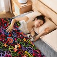 thumbnail image 5 of Blanket Hippie Peace Mushroom Butterfly Flower Blankets Warm Lightweight Throw Blanket All-Season for Couch Bed Man Women Girl 50"x60", 5 of 7