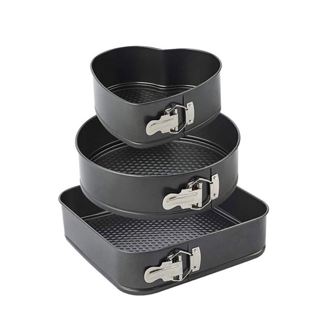 Matsuzay Paquete de 3 moldes para pasteles con revestimiento antiadherente, moldes para hornear de acero al carbono, bandejas para pasteles de Herramientas y accesorios para hornear