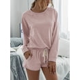 thumbnail image 6 of Women'S Two-Piece Sports Shorts Suit, Oversized Casual Suit, Sportswear, Autumn Clothing Pink M, 6 of 8