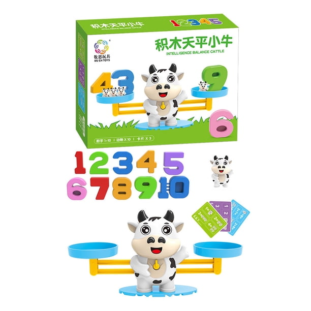 Durable Math Toy Cute Design Number Match Juego de mesa para estudiantes (vaca negra) Tmvgtek libre de BPA