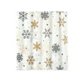 thumbnail image 2 of Lilgiuy 1Pcs Christmas Shower Curtain, Christmas Tree Shower Curtain with 12 Hooks, Winter Shower Curtains for Bathroom, Xmas Tree Snowflake Shower Curtain, 35.43x70.87in, Gold, 2 of 6