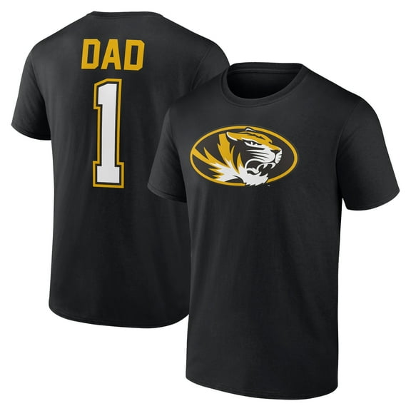 Men's Black Missouri Tigers Father's Day #1 Dad T-Shirt