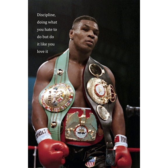 Motivational Poster-Mike Tyson Gold Blet 1987 Canvas Poster Picture Paintings For Living Room Bedroom Unframe-style 12x18inch(30x45cm)