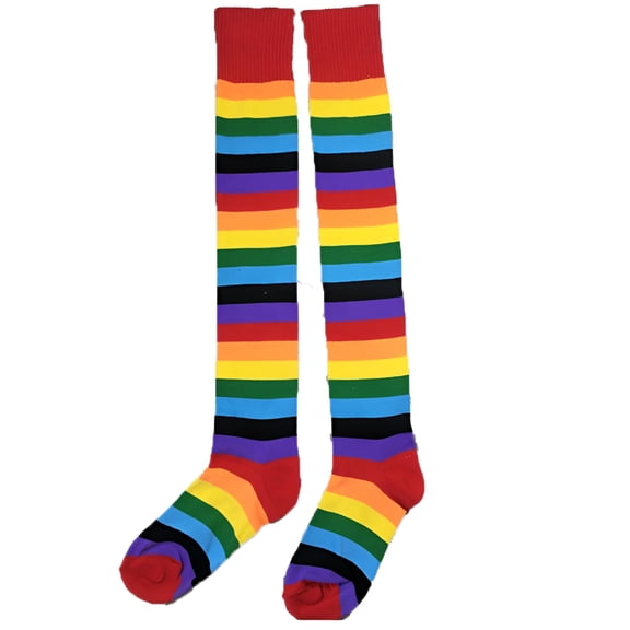 TELOLY Women Rainbow Winter Warm Cable Long Boot Socks Over Knee Thigh High Stockings